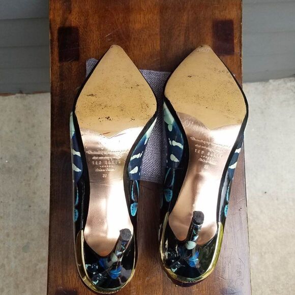 Ted Baker Patent Leather Butterfly Heels Size 39 - Picture 3 of 15